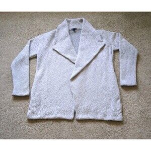 JAMES PERSE  Sweater Med Wool Boucle Open Front Sweater Cardigan Shawl Collar